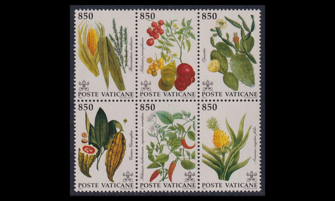 Vatikaani 1064-9sb ** Kasveja Amerikasta (1992)