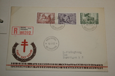 FDC kuori 16.11.1953 tuberkuloosi
