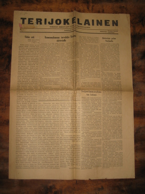 Sanomalehti  Terijokelainen 31.12.1941