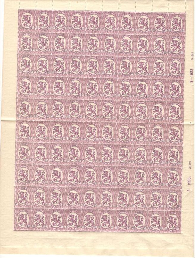 v. 1925  60 pen. viol, koko arkki, **, hakaristivesileimat