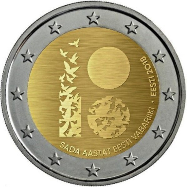 ** VIRO 2€ 2018 Tasavalta 100 vuotta pillerissä **