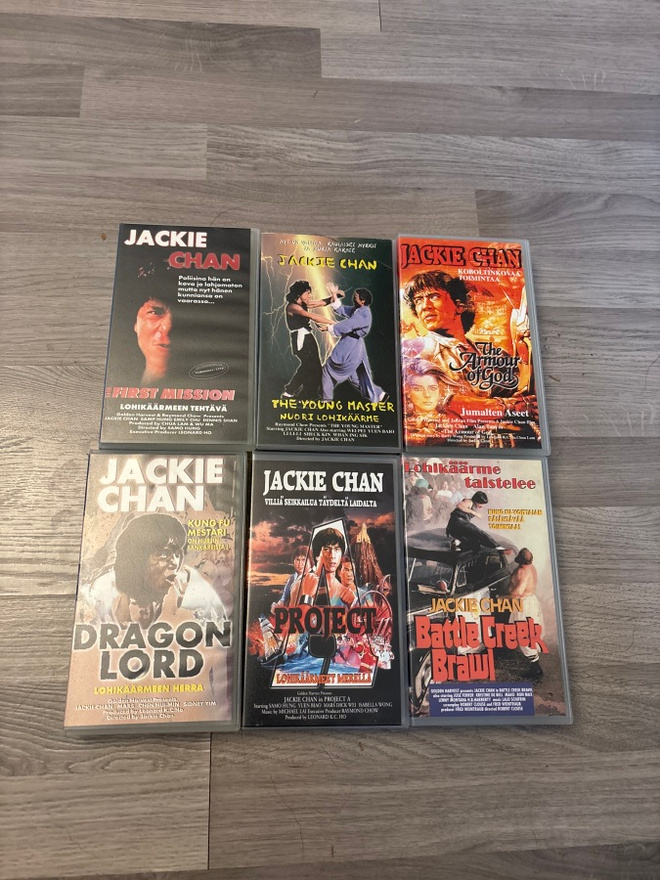 Jackie Chan VHS-elokuvat 6 kpl