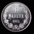 1 Mk Hopeaa 1915 Suomi Hieno kunto. - pikkukuva 1