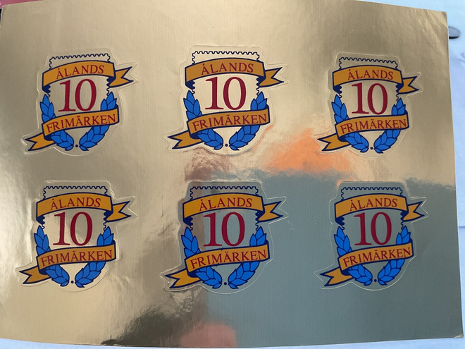 Ålands frimärken 10 tarrat 6 kpl
