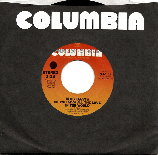 MAC DAVIS: All The Love In The World / Smiley 7"
