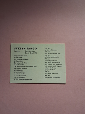 Syksyn tango.
