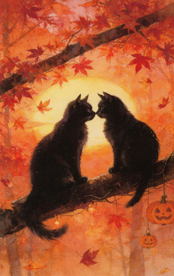 Halloween kissat japaninvaahterassa