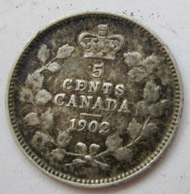 Kanada 5 c 1902 Hopeaa