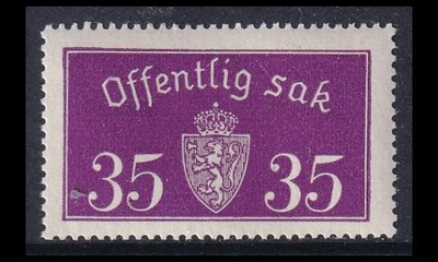 Norja 17_II ** Virkamerkki 35 öre (1933)