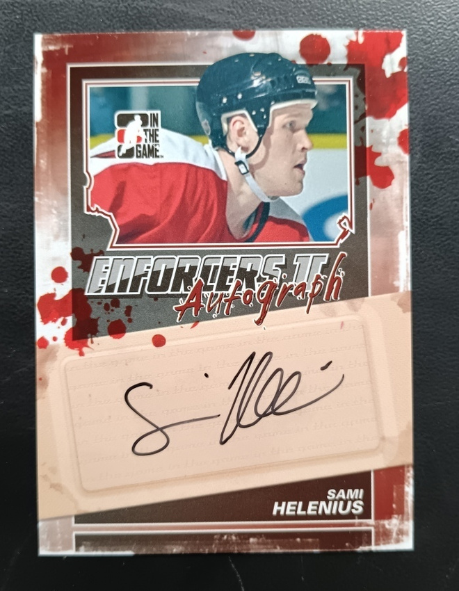 2013-14 ITG Enforcers auto Sami Helenius nimmarikortti