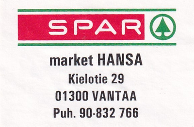 Vantaa, Hansa . SPAR market  , s74