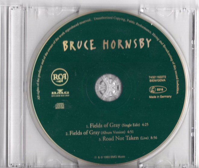CD Single: BRUCE HORNSBY-Fields of Gray (ilman kansipaperia)