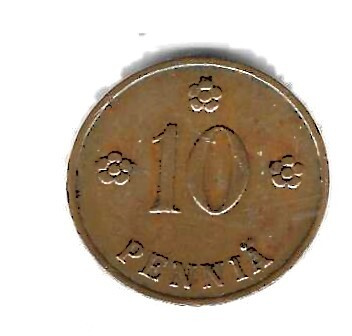 1937 10 PENNIÄ KOLIKKO KÄYTETTY