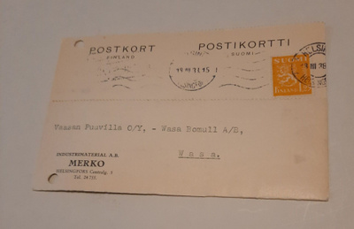 Firmakortti Merko Helsinki, 1938