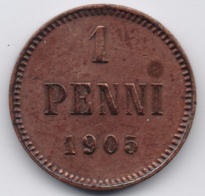 1905 1 penni kl8