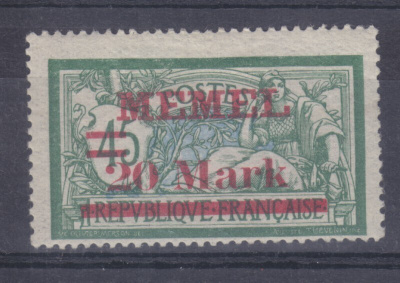 Saksa reich Memel 1921 Mi 39 pientä liimavikaa