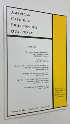American Catholic Philosophical Quarterly - vol. LXXIV no...