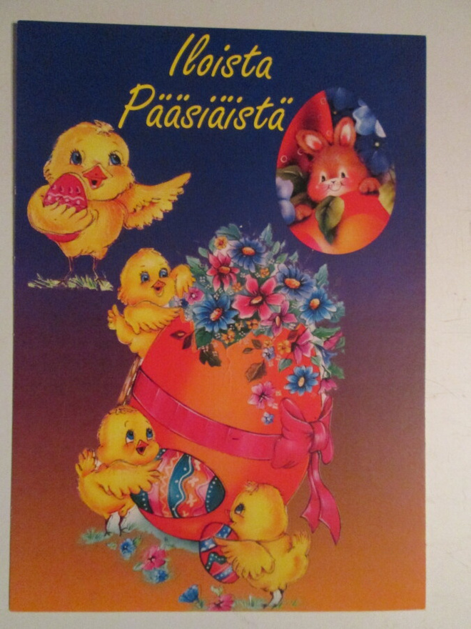 KULKEMATON PÄÄSIÄISKORTTI PÄÄSIÄISMUNA JA TIPUJA