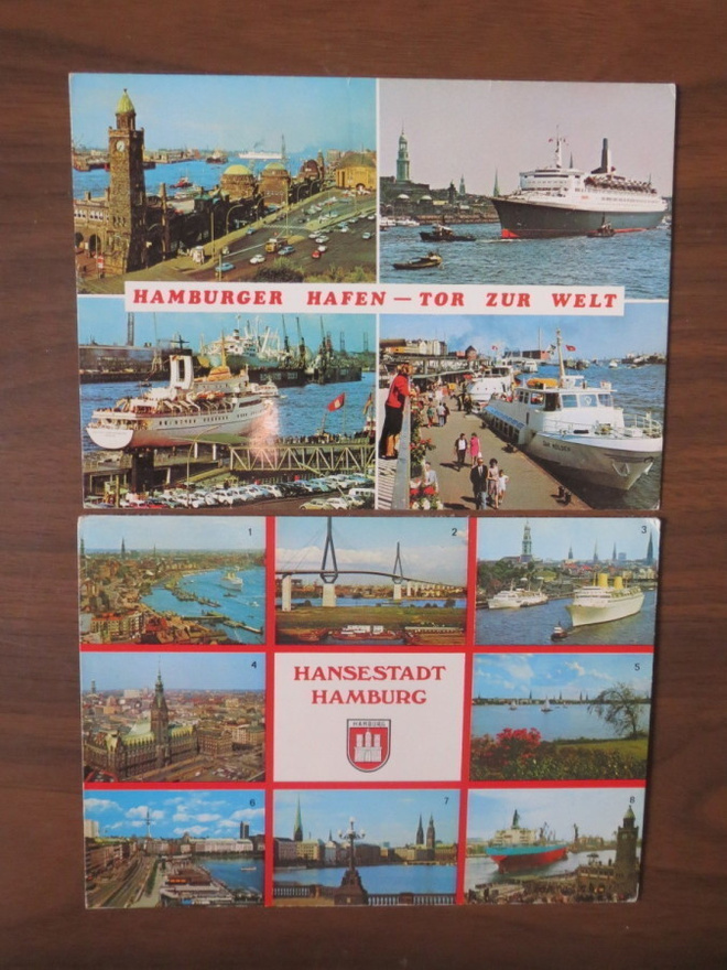 Hampuri kaksi sommitelmakorttia 1970-luku