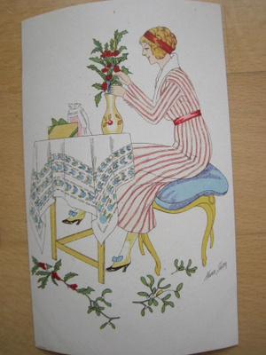 VANHA Postikortti Xavier Sager Art Deco n. 1920 HUIPPUKUNTO