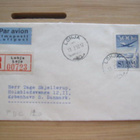 300 mk lentokone FDC-R-kuori vuodelta 1950 Tanskaan ilmapost - pikkukuva 1