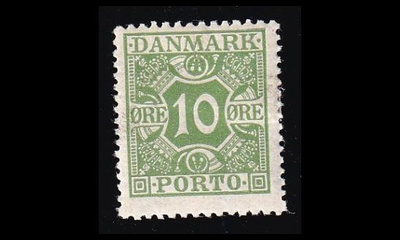 Tanska PORTO_13 * 10 öre tasainen tausta (1921)