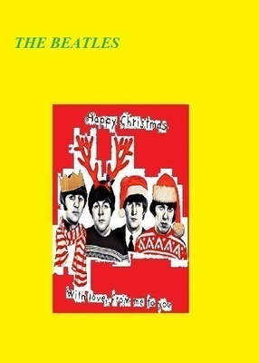 THE BEATLES christmas postikortti --- 18cm x 13cm