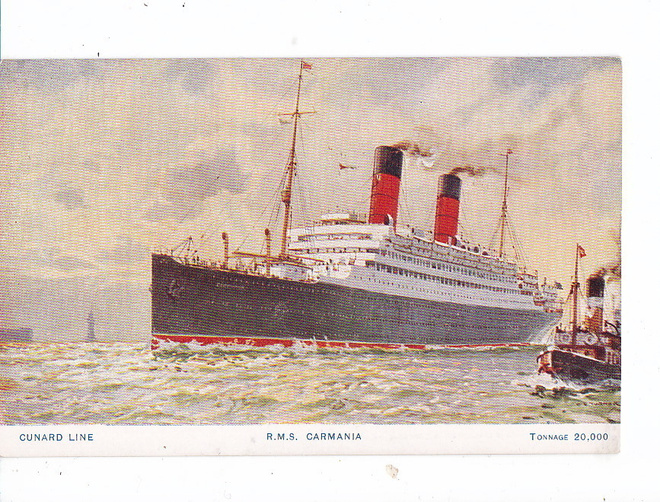 Laiva Carmania Cunard Line 1900-l Varustamo SHO Mainos
