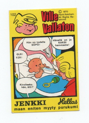 Purkkakuva Hellas Ville Vallaton n:o 102  1970