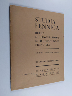 Martti Haavio : Studia Fennica : Revue de linguistique et...