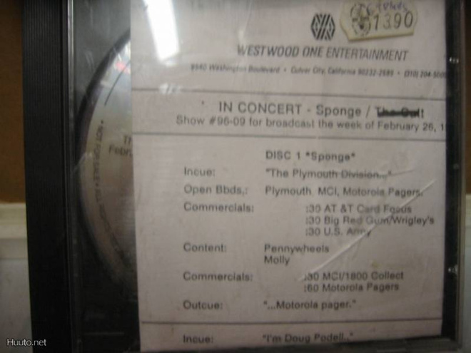 SPONGE - IN CONCERT CD HARVINAINEN LIVE KEIKKA