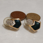 vintage Cabochon korvakorut emaloitu gold plated - pikkukuva 5