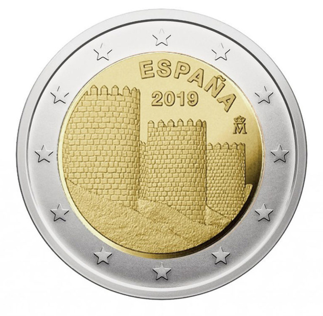 ** ESPANJA 2€ 2019 Avilan muuri pillerissä **
