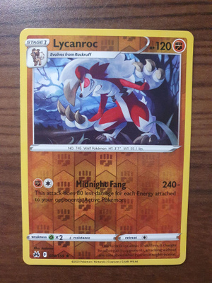 Pokemon Lycanroc 074/159 Reverse holo rare