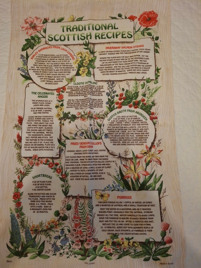 Keittiöpyyhe Traditional Scottish Recipes Vintage
