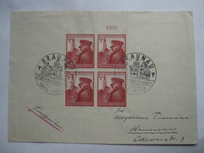 Natsi-Saksa Adolf Hitler 50 vuotta Braunau 1939 kirjekuori