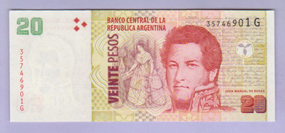 Argentiina 20 Pesos v.2018 UNC P-355