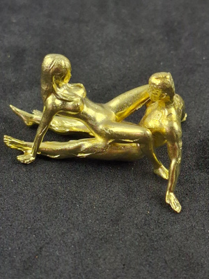 Erotic sculpture figurine in metal