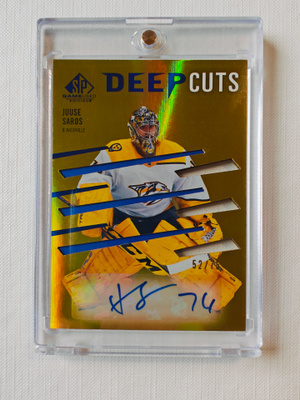 Juuse Saros - 23-24 SP Game-Used Deep Cuts Auto /75