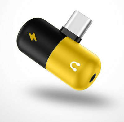 USB C Mini Kapseli 2in1 3,5mm Audioadapteri/Latausadapteri