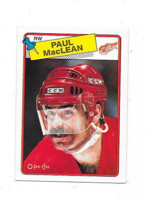 1988-89 OPC #38 Paul MacLean , Detroit Red Wings