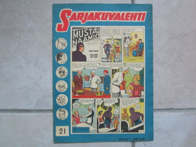 SARJAKUVALEHTI NUMERO 21 VUODELTA 1954 MUSTANAAMIO LEE FALK