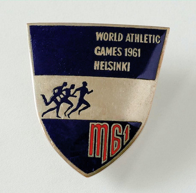 World Athletic Games 1961 Helsinki rintamerkki