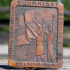 Suurkisat Helsingissä 1938. Pronssivärinen. Halkaisija - 39 - pikkukuva 3