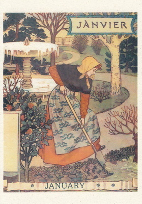 Eugene Grasset: Tammikuu (postikortti)