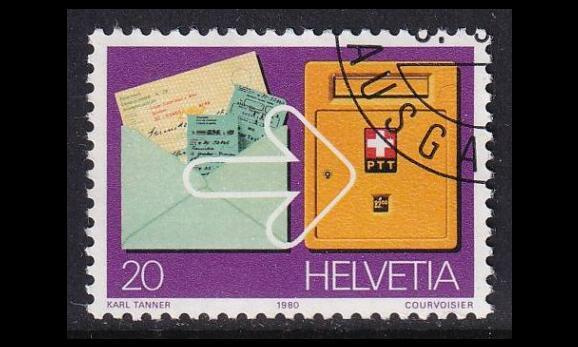 Sveitsi 1180 o Postishekkipalvelu 50v (1980)