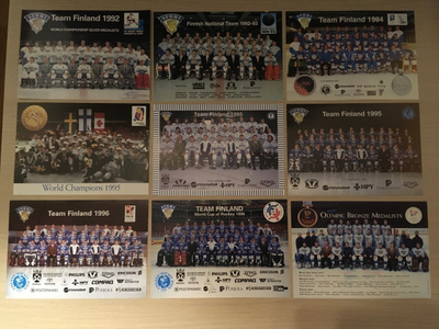 Team Finland jääkiekon maajoukkuekortteja ym 1992-2016