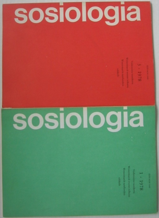 Sosiologia 1 & 3 /1978. Westermarck-seura.