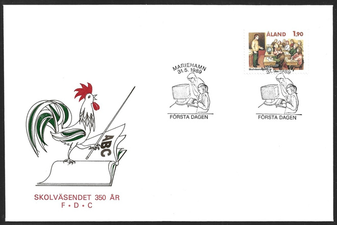 FDC Åland 1989 Koululaitos 350 vuotta  LaPe ÅL 036
