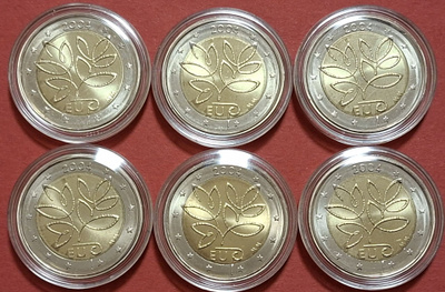 6 x 2 € 2004 EU, Risuraha. (KD10).